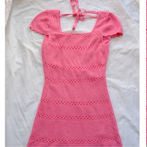 LoveShackFancy Elvirie Mini Dress Strawberry Bubblegum Pink NWT - Picture 7 of 7